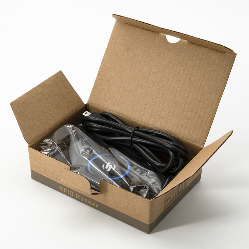 يُعرض قارئ RFID HF عبر USB لأنظمة الدفع غير النقدي مع التركيز على نظام الأمان لمشروعات قارئات LF RFID بتردد 125KHz.
