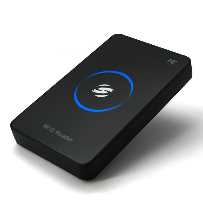 صورة المنتج قارئ RFID HF عبر USB لأنظمة الدفع غير النقدي تُظهر طرف توصيل الأسلاك ضمن فئة قارئات LF RFID بتردد 125KHz.