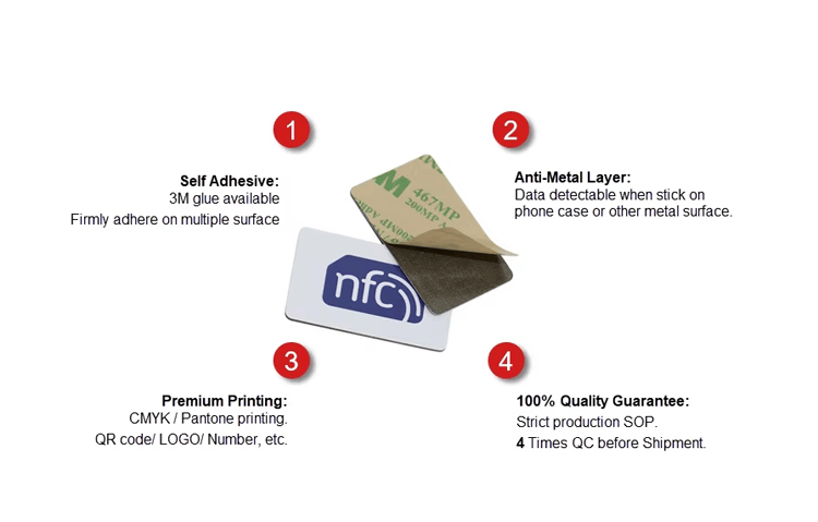 ملصقات NTAG216 NFC للاستخدام المتين باللمس في استخدام صناعي للمشترين الذين يقارنون حلول ملصقات NFC إيبوكسي.