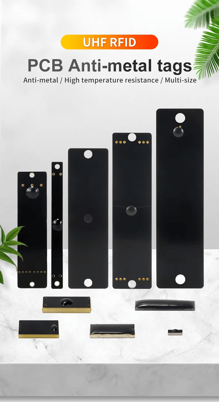 صورة المنتج وسوم RFID لتتبع الآلات بحماية IP68 تُظهر الملصق المتين ضمن فئة علامات PCB RFID للأسطح المعدنية.