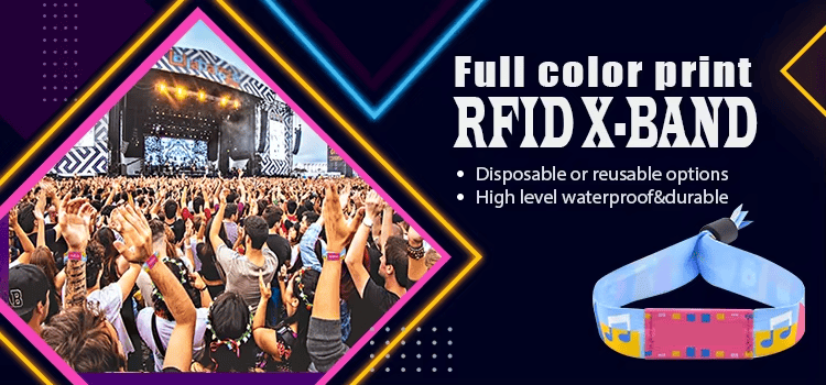 أساور RFID قماشية لدخول الفعاليات المؤسسية مع عرض واضح لتطبيقات التحكم في الوصول ضمن مشاريع أساور RFID القماشية.