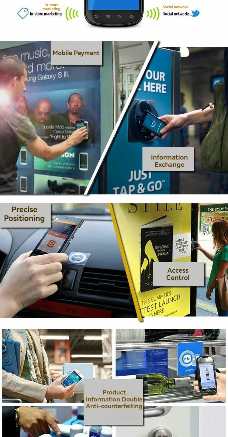 يعرض المخطط التفصيلي أبعاد وسم NFC المصغر والمواصفات الفنية المطلوبة لمشاريع الوسم الصناعية والتجارية المتخصصة.