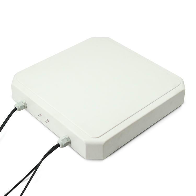 صورة تقنية توضح الأبعاد المدمجة 257 × 257 × 42 mm لجهاز تتبع RFID المتكامل R16-9DB.