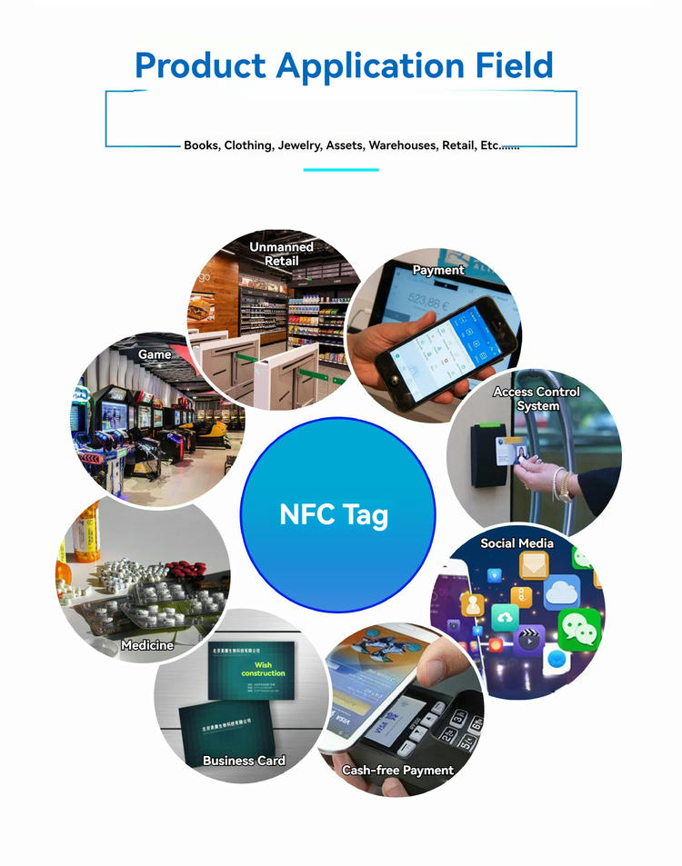 صورة منتج ملصقات ملفات HF RFID لتتبع الأرشيف تعرض تفاصيل الشريحة ضمن فئة ملصقات HF RFID.