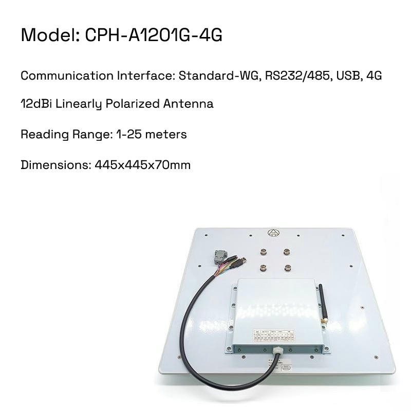 يوفر قارئ CPH-A1201G-4G عالي الأداء حلًا لاسلكيًا متكاملًا للتعرف على مئات علامات RFID في الوقت الفعلي.