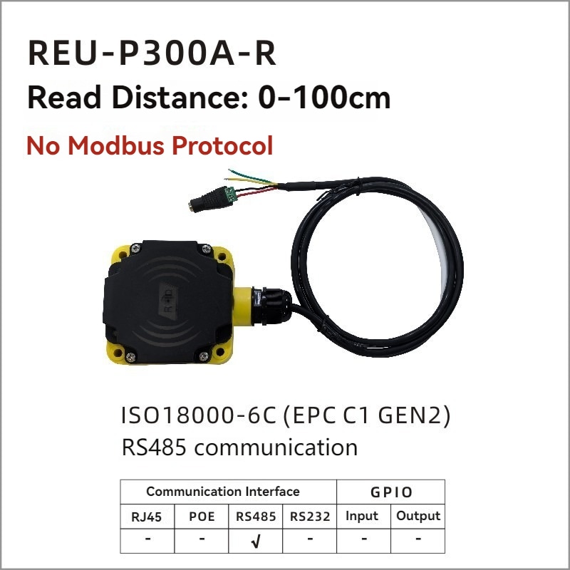 تعرض بطاقة طراز القارئ الصناعي UHF طراز REU-P300A-R بمدى من 0 إلى 100 سم واتصال RS485.
