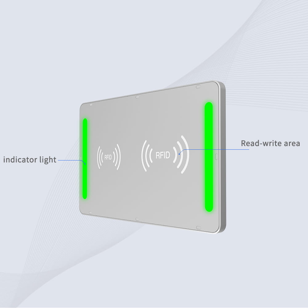 لقطة قريبة لهيكل قارئ RFID CK-T1C الصناعي بتصنيف IP54 للحماية من الغبار ورذاذ الماء في المستودعات القاسية.