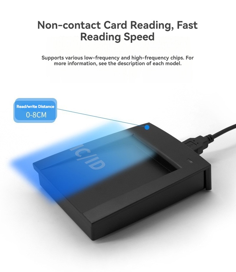يوفر قارئ RFID طراز R10D مؤشرات LED مرئية وصفارة صوتية لتأكيد نجاح قراءة البطاقة.
