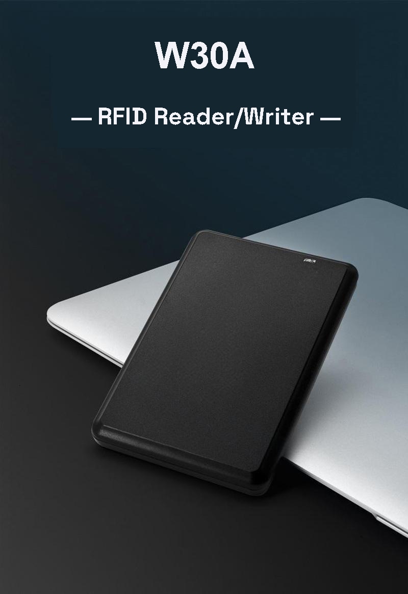 صورة المنتج الرئيسية لقارئ RFID العام W30A توضح قدرته على التعامل مع شرائح HF المتوافقة مع ISO14443A لتطبيقات متعددة
