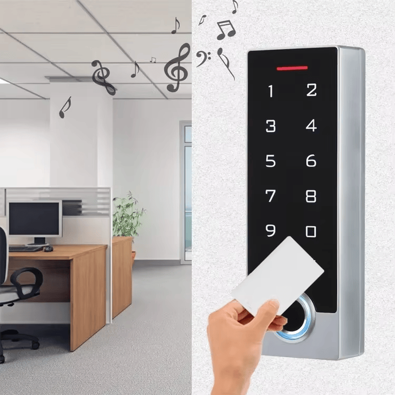 مجموعة تحكم دخول RFID بالبصمة IP68 للأبواب الخارجية مع عرض تخطيط الهوائي للمشترين الذين يقارنون حلول أجهزة تحكم بيومترية في الوصول.