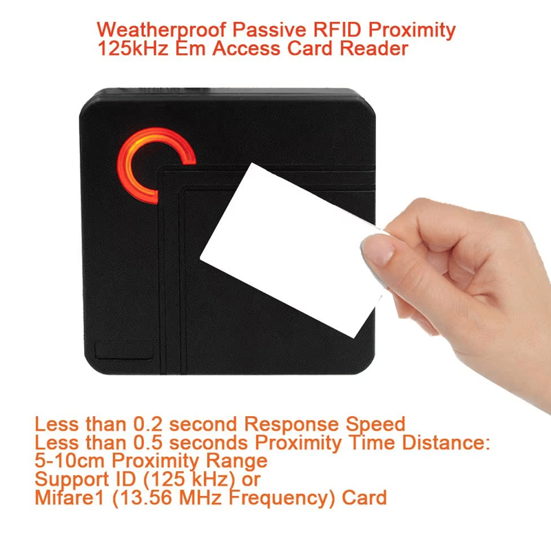 صورة المنتج قارئ RFID Wiegand آمن لدخول الأبواب والتحكم تُظهر تصميم التثبيت على الحائط ضمن فئة قارئات وصول RFID.