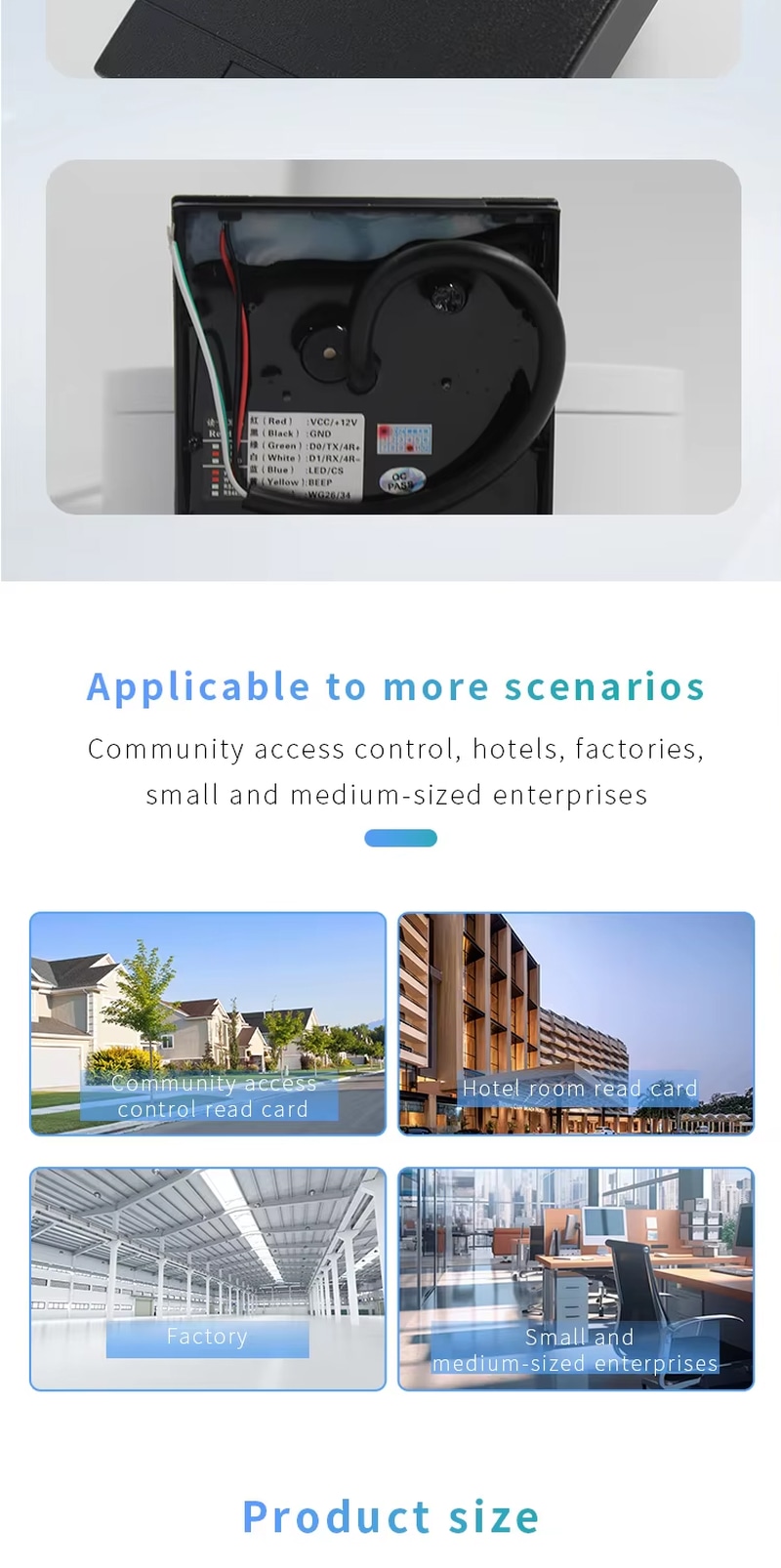 قارئ RFID خارجي للتحكم بالدخول بهيكل IP68 من منظور واضح لحلول التحكم الآمن بالدخول في تطبيقات قارئات RFID.
