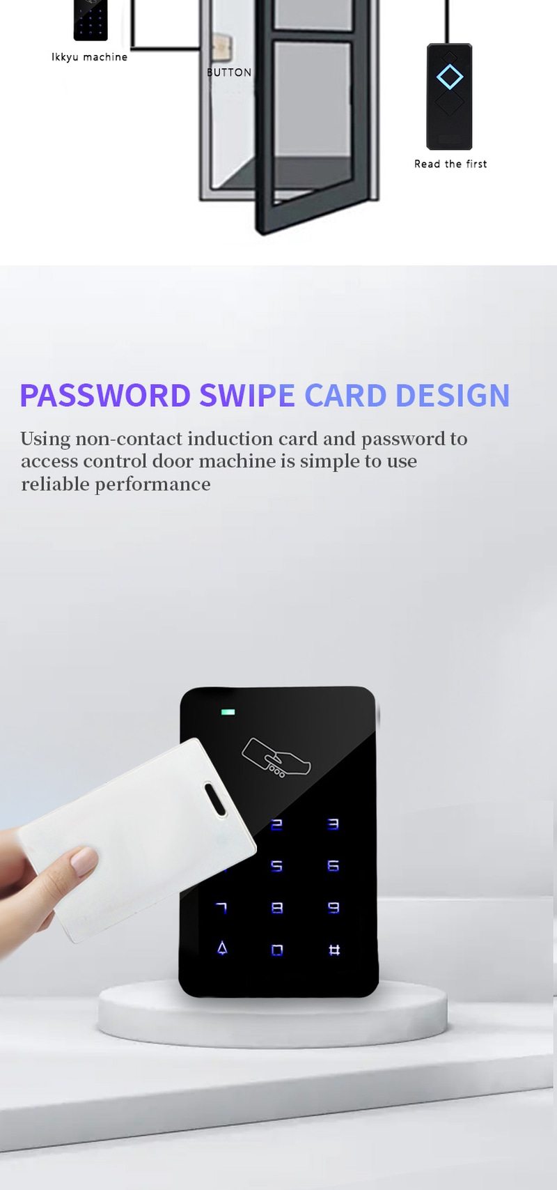 يوفر مخطط توصيلات تقني دليلًا واضحًا لربط قارئ ZY-SM618 بمزودات الطاقة ومختلف أنواع الأقفال الكهربائية