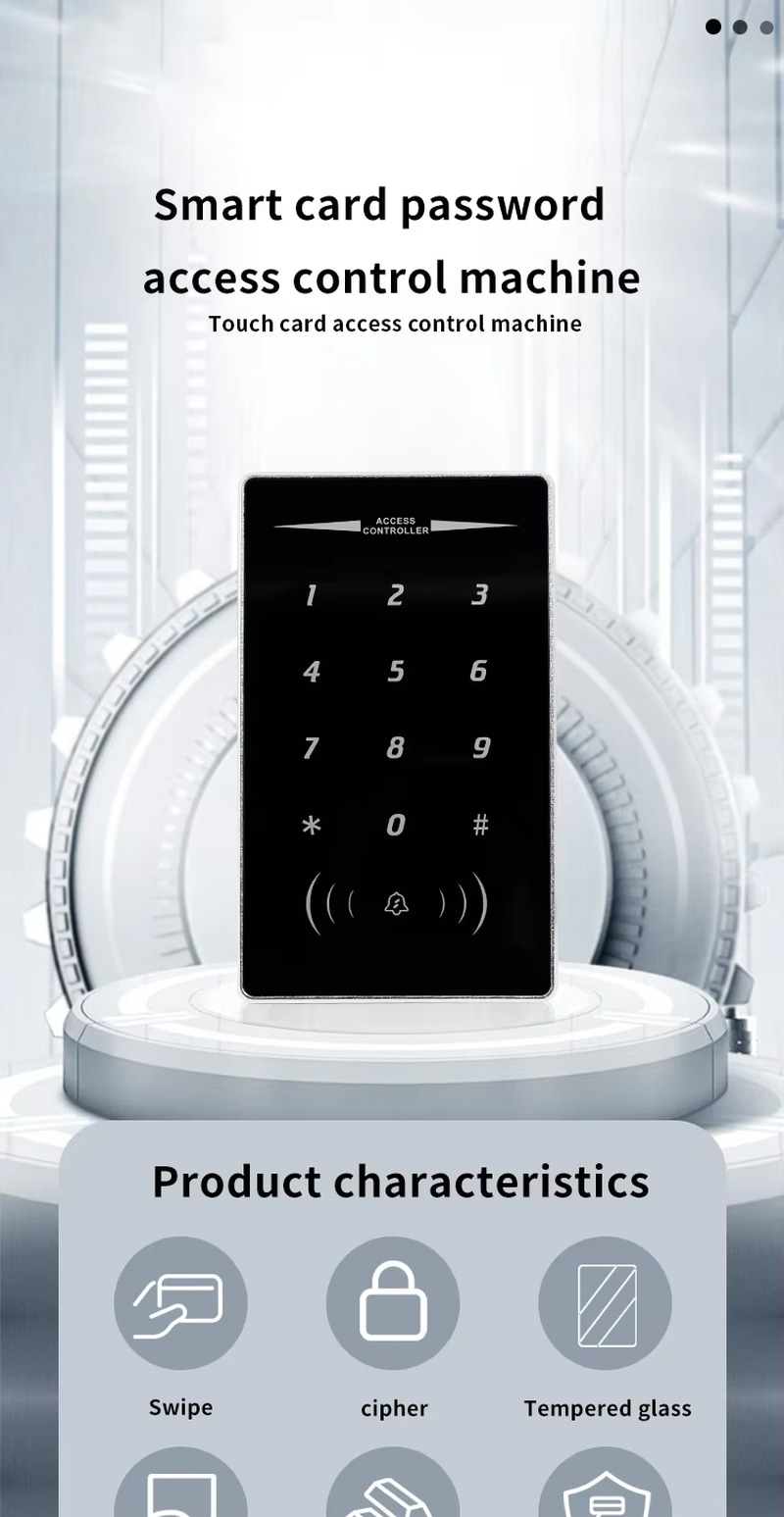 يتم تركيب نظام التحكم في دخول صالة رياضية ZY-sm630 عند مدخل مكتب حديث لتوفير دخول آمن للموظفين المصرح لهم