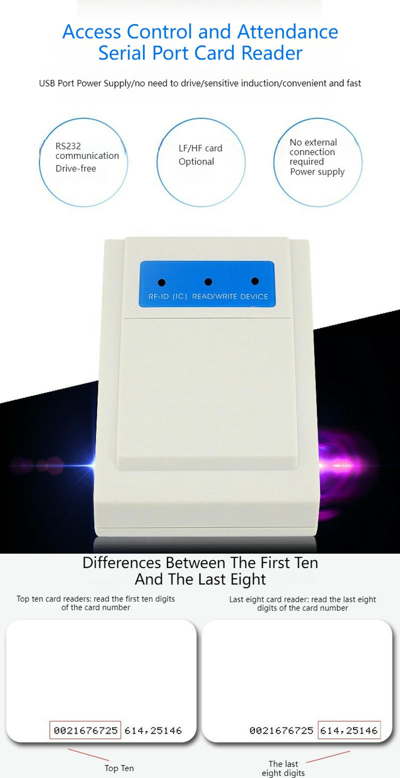 يعرض التصميم الجانبي لقارئ RFID من سلسلة ka-c10f هيكله النحيف المناسب للدمج في محطات العمل المكتبية