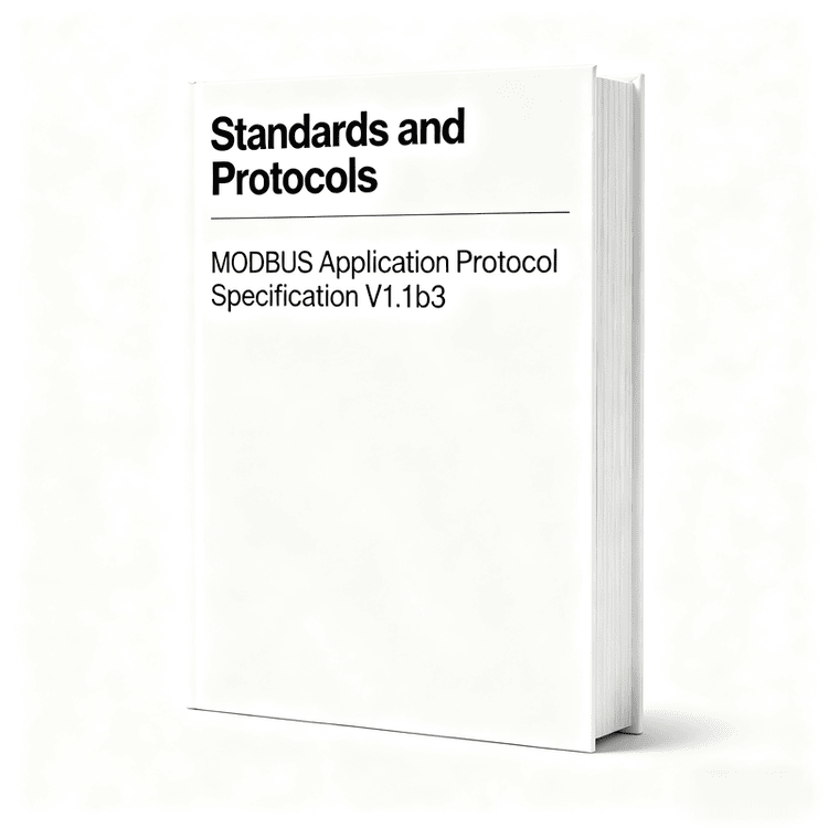 توضح هذه الصورة دليل بروتوكول تطبيق MODBUS V1.1b3 ضمن تطبيقات المعايير والبروتوكولات الخاصة بالمسح غير التلامسي.