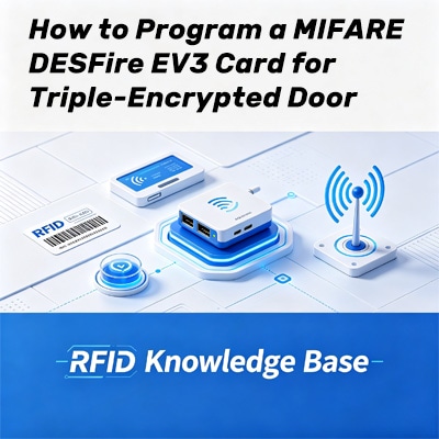 برمجة بطاقات MIFARE DESFire EV3 لدخول الأبواب بثلاث طبقات تشفير
